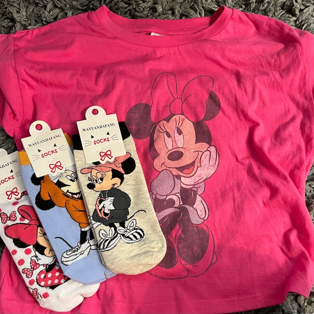 Pink Minnie Mouse Kids Matching Set